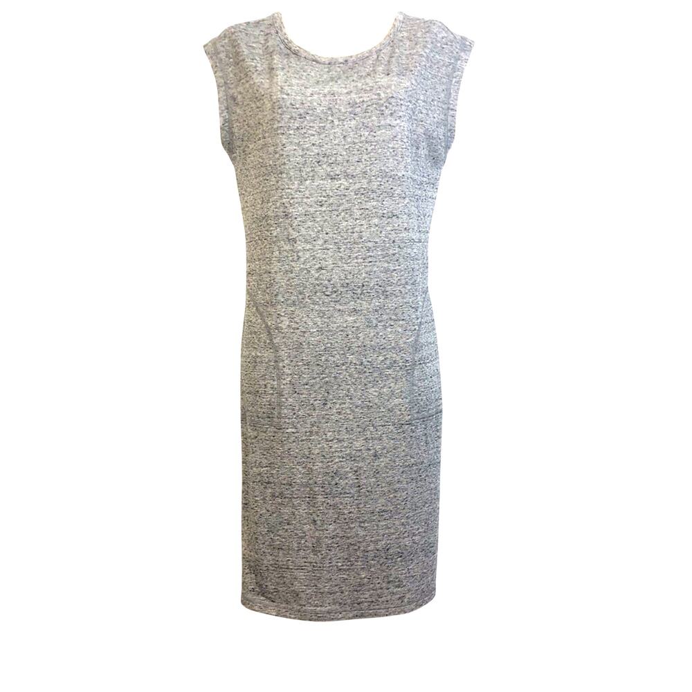 NWT T by Talbots Sleeveless Gray Marled Knit Cage Back Shift Dress
